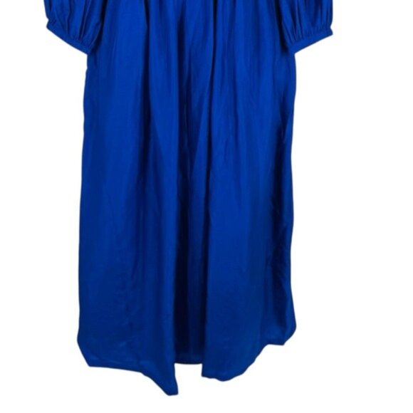 Sea NY Silk Habotai Fabiola Dress Blue Size 0 Midi Dress Boho Feminine Designer - Picture 6 of 11